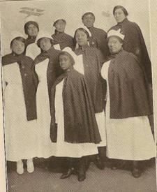 Group of Red Cross Nurses on duty  as the base hospital at Camp Grant, Illinois. (Scott, 1919)